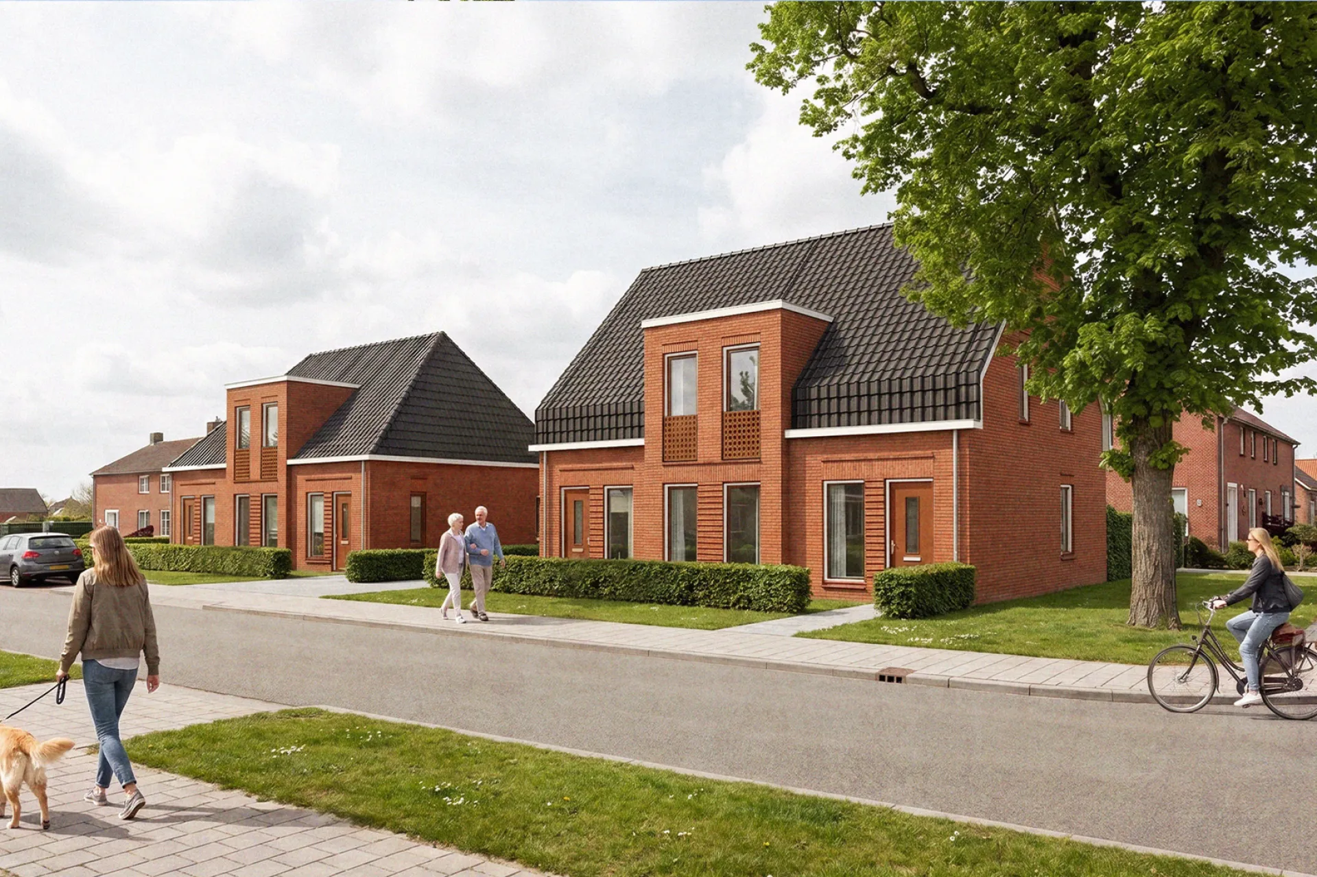 Impressie nieuwe tweeondereenkap woningen in Zeerijp